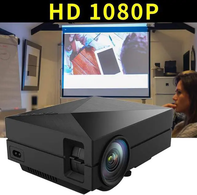 Alt view image 6 of 6 - Mini 1080P Home Theater Projector, Portable LED Projector 30-130 Inch Projection Size, Compatible with HDMI/VGA/USB/AV, TV Stick, PS4 Etc.