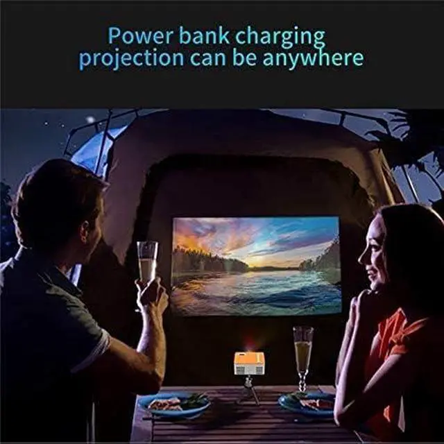 Alt view image 5 of 6 - Mini Projector, LED Portable Home, USB Mobile Phone 10 ANSI 480 272, Support TF Card AV 5V 2A U Disk DVD Notebook Computer, Yellow