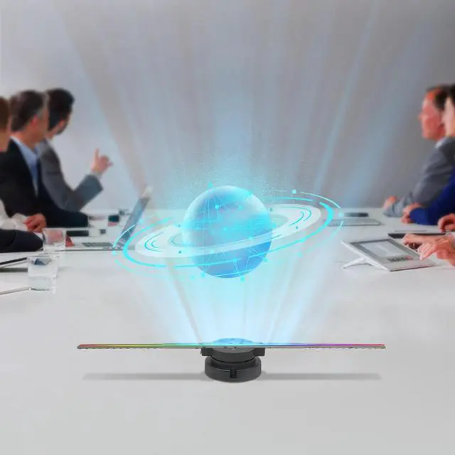Alt view image 2 of 7 - 3D Hologram Fan, 16.3 inch Holographic Fan Projector with 244 LED, Support Remote Control, APP, Wi-Fi for Shopping Malls, Exhibitions, Parties and Entertainment Venues
