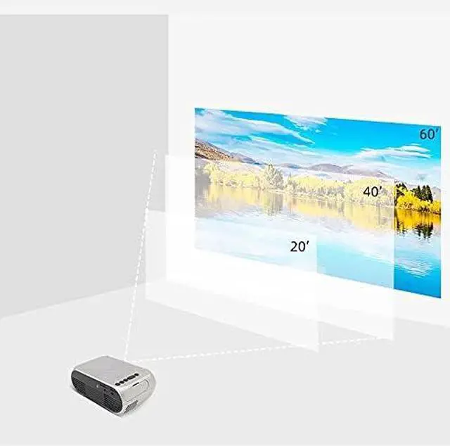 Alt view image 2 of 3 - 1080P HD Projector, Built-in Battery Projector, Household LED, Mini Portable HD Projector, HDMI, VGA, USB, Laptop, White