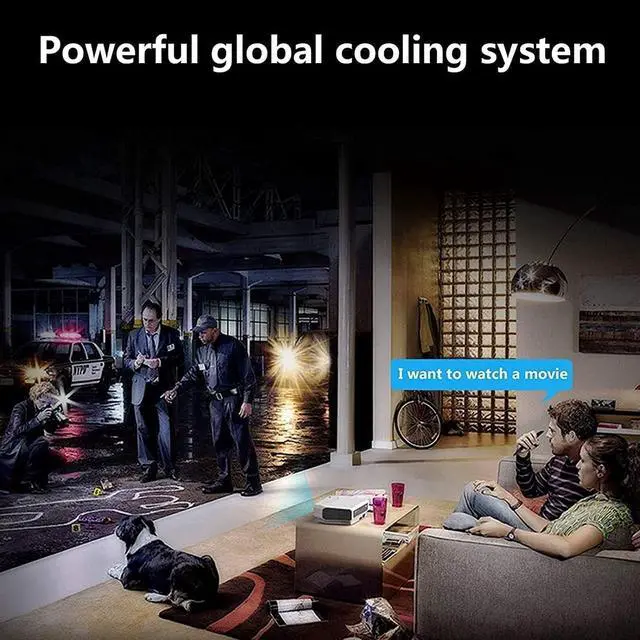 Alt view image 2 of 7 - Video Projectors, Projector with Small Projector Projection Screen 4600lm with 200"" Display, Projector 1080p Supported, Hi-fi Speakers, Compatible Hdmi, USB, Vga, Av (White )
