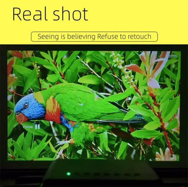 Alt view image 5 of 5 - Small Projector 3600 Lumens Support Full 1080P LED Projector Big Screen Portable Home Smart Video (D)
