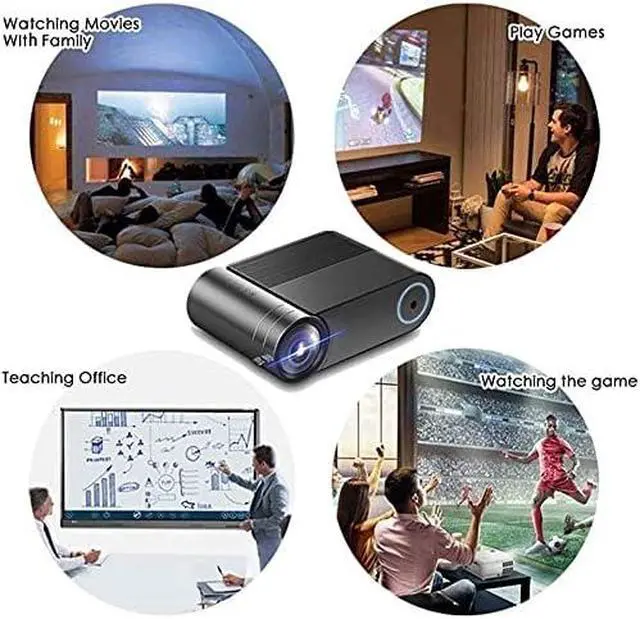Alt view image 4 of 5 - Home high-Definition Mini led Micro projectors, Smart projectors, Suitable for Business, Office, School Teaching, Family Meetings, etc. Black