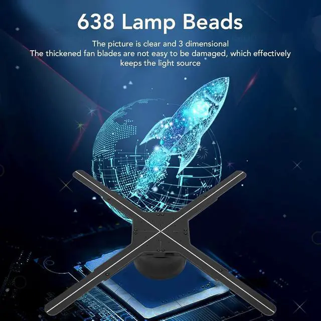Alt view image 6 of 7 - 3D Hologram Fan, 65cm 3D Holographic Advertising Machine, Interconnection 3D Hologram Projector Advertising Display, for Party AC 100240V(US)