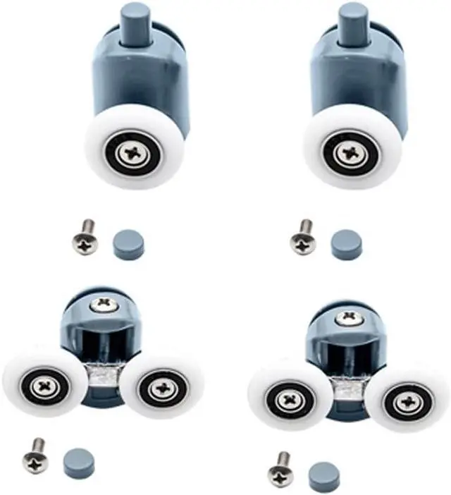 Main image of Double Upper Single Down Chromed Wheel Sliding Door Bearing Rollers Hardware for Shower Cabin (Color : DW-112-4PCS-Down, Size : 27mm) (Dw 112)