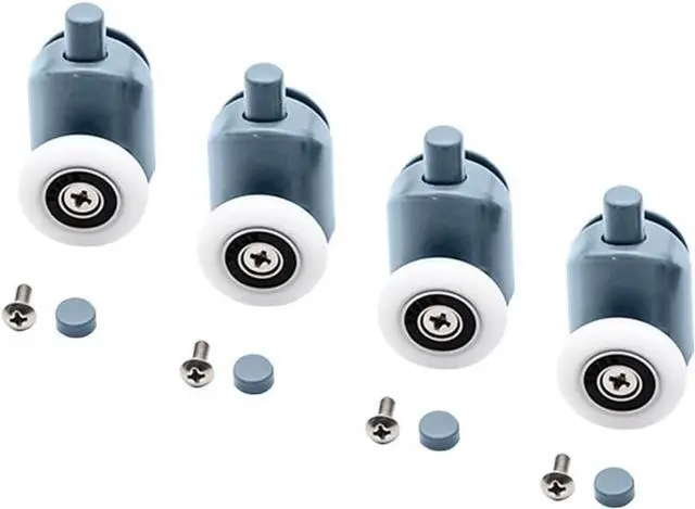 Main image of Double Upper Single Down Chromed Wheel Sliding Door Bearing Rollers Hardware for Shower Cabin (Color : DW-112-4PCS-Down, Size : 27mm) (Dw 112)