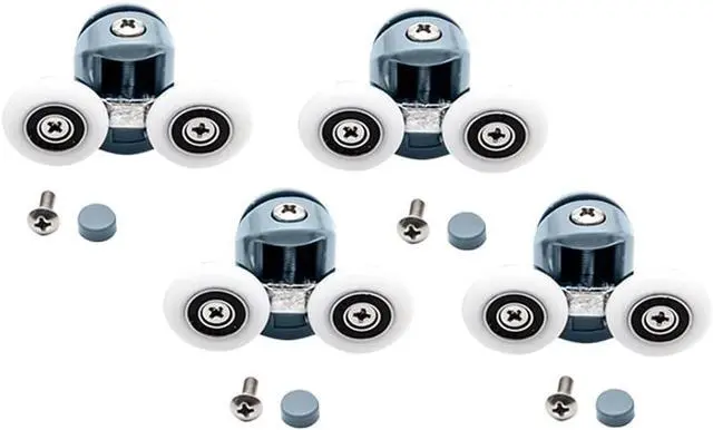 Main image of Double Upper Single Down Chromed Wheel Sliding Door Bearing Rollers Hardware for Shower Cabin (Color : DW-112-4PCS-Down, Size : 27mm) (Dw 112)
