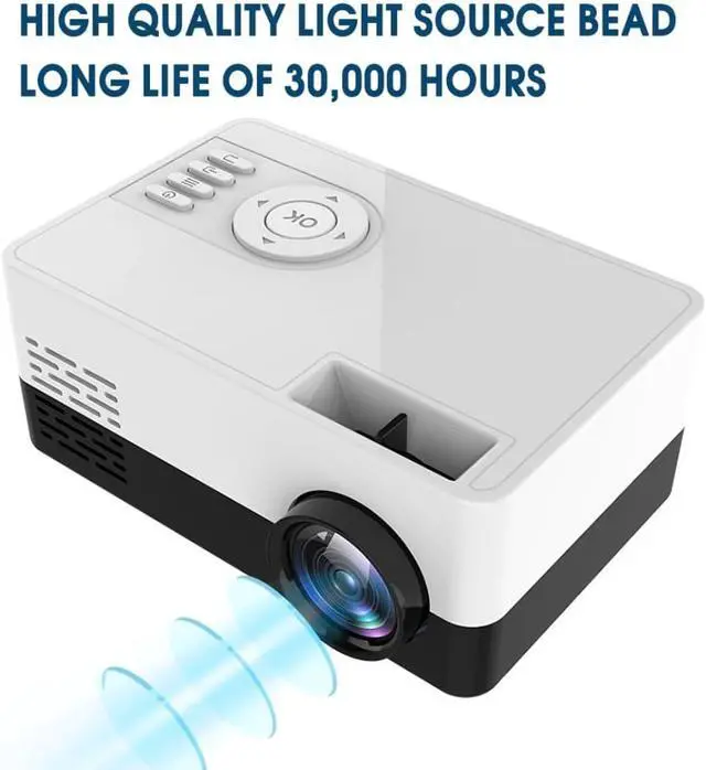 Alt view image 2 of 7 - Mini Projector Portable Video-projector,Phone Projector 1080P Full HD Supported,Home Theater Movie Projector, Small Projector Compatible with Various Peripherals (240P,Pink)