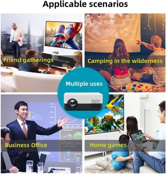 Alt view image 6 of 7 - Mini Projector Portable Video-projector,Phone Projector 1080P Full HD Supported,Home Theater Movie Projector, Small Projector Compatible with Various Peripherals (240P,Pink)