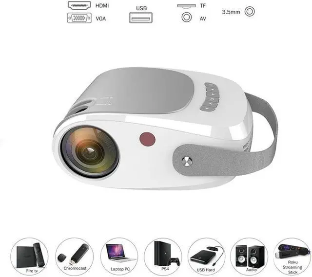 Alt view image 6 of 7 - HD Home Theater Video Projector, HDMI USB PC Support 1080p Game Movie Support