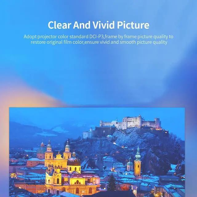 Alt view image 5 of 6 - RUNAAJA Mini Projector USB LED 1080P Home Cinema Portable Pocket Projector Party LED Pico Video Projector for Home Theater Movie Projector with HDMI USB Interfaces and Remote Control (Blue)