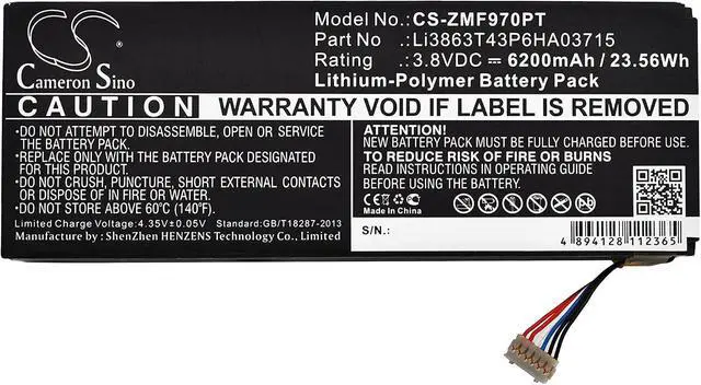 Alt view image 5 of 5 - 3.8v Compatible with Battery Li3863T43P6HA03715 MF97V, SPro2 Smart Projector, SRQ-MF97V