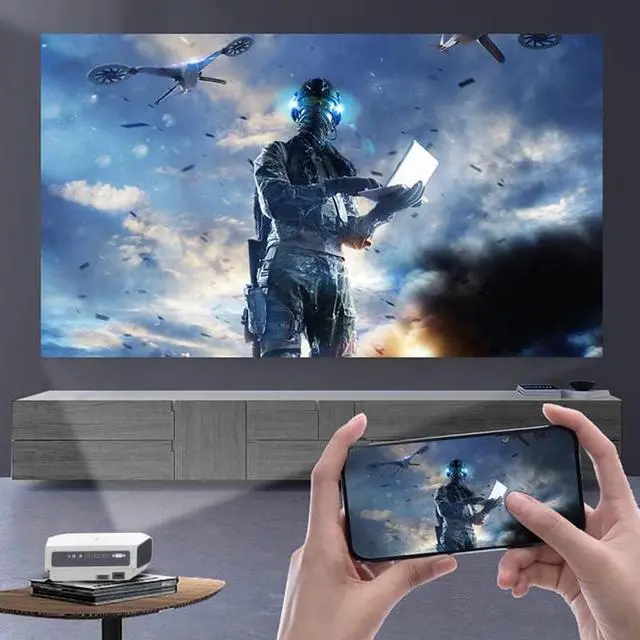 Alt view image 2 of 7 - ePP-4300PRO portable Projector, NATIVE RESOLUTION 1920*1080 SUPPORT 4K RESOLUTION can connect to mobile phone, Android OS, or iOS, Window, to your PC, laptop, Tablet, more.