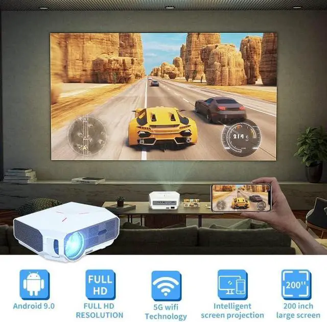 Alt view image 5 of 7 - ePP-4300PRO portable Projector, NATIVE RESOLUTION 1920*1080 SUPPORT 4K RESOLUTION can connect to mobile phone, Android OS, or iOS, Window, to your PC, laptop, Tablet, more.