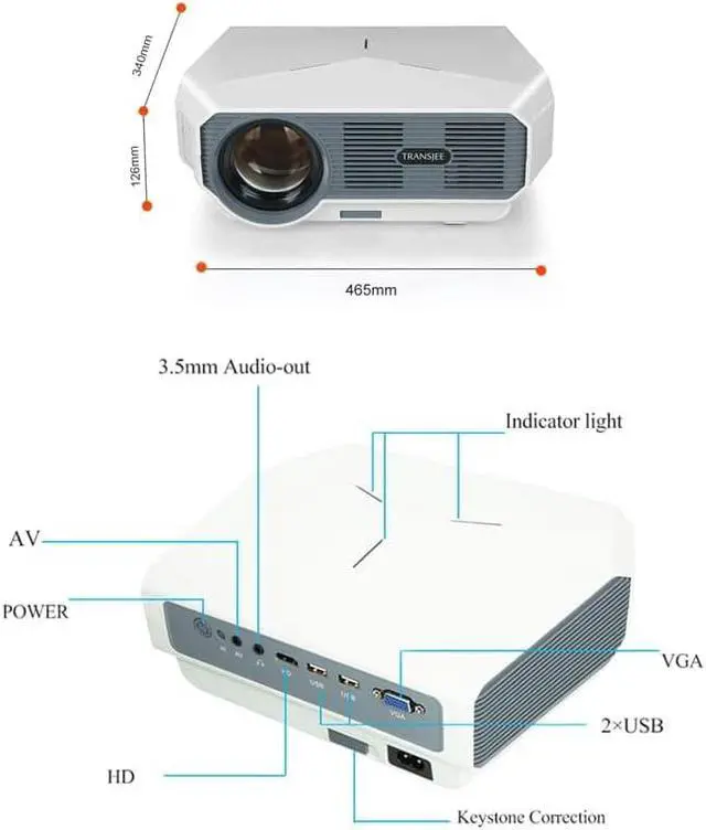 Alt view image 7 of 7 - ePP-4300PRO portable Projector, NATIVE RESOLUTION 1920*1080 SUPPORT 4K RESOLUTION can connect to mobile phone, Android OS, or iOS, Window, to your PC, laptop, Tablet, more.