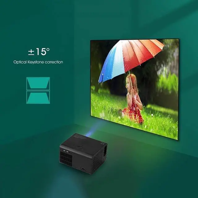 Alt view image 7 of 7 - Projector, 1080P Portable Projector, 45-220 Inch Image TV Projector, Movie Projector