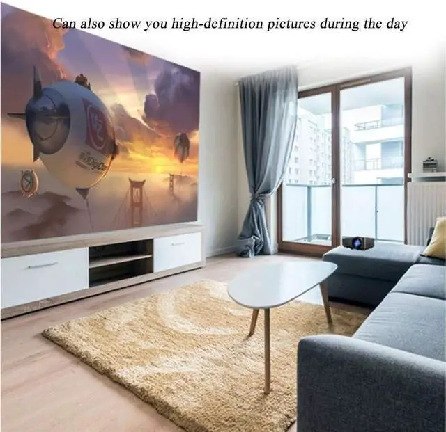 Main image of Video Projectors, Projectors Movie Projector HD 4K Home Small Portable, 1080P 3D Cast Home Theater Office Projector,30000 Hours Light Source,8000 Lumens,256G Large Storage