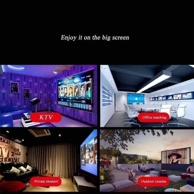 Alt view image 2 of 6 - Video Projectors, Projectors Movie Projector HD 4K Home Small Portable, 1080P 3D Cast Home Theater Office Projector,30000 Hours Light Source,8000 Lumens,256G Large Storage
