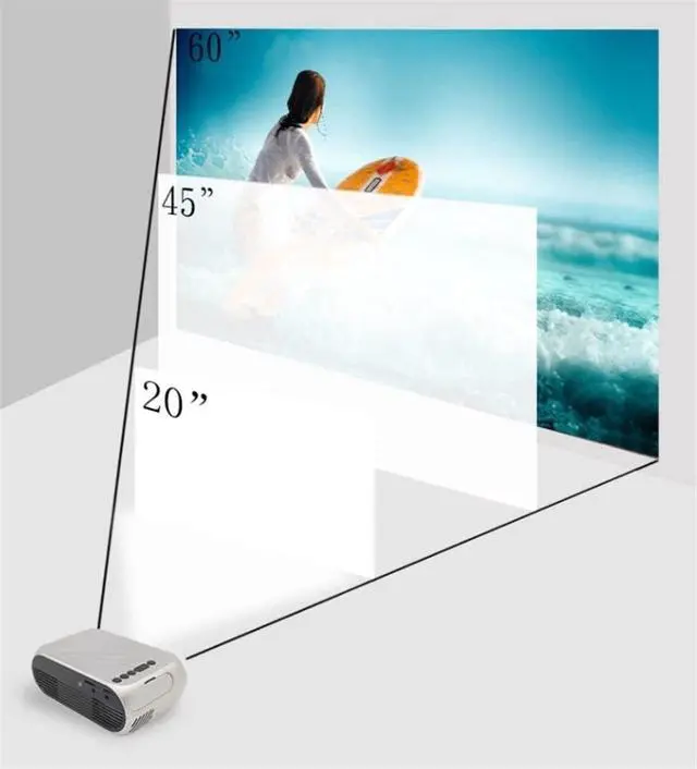 Alt view image 4 of 7 - TOEWOE Portable Video Projector - Full HD 1080P Supported, Outdoor Movie Projector, Portable Mini Projector Compatible with HDMI, USB, AV, TF Card (Color : White)