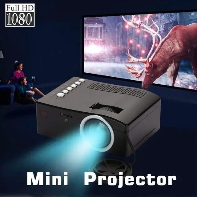 Alt view image 3 of 6 - TOEWOE Mini Projector, Portable Movie Projector, Home Projector, 1080P Video Projector, Compatible with HDMI, USB, Audio, TF Card, AV