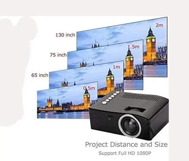 Alt view image 5 of 6 - TOEWOE Mini Projector, Portable Movie Projector, Home Projector, 1080P Video Projector, Compatible with HDMI, USB, Audio, TF Card, AV