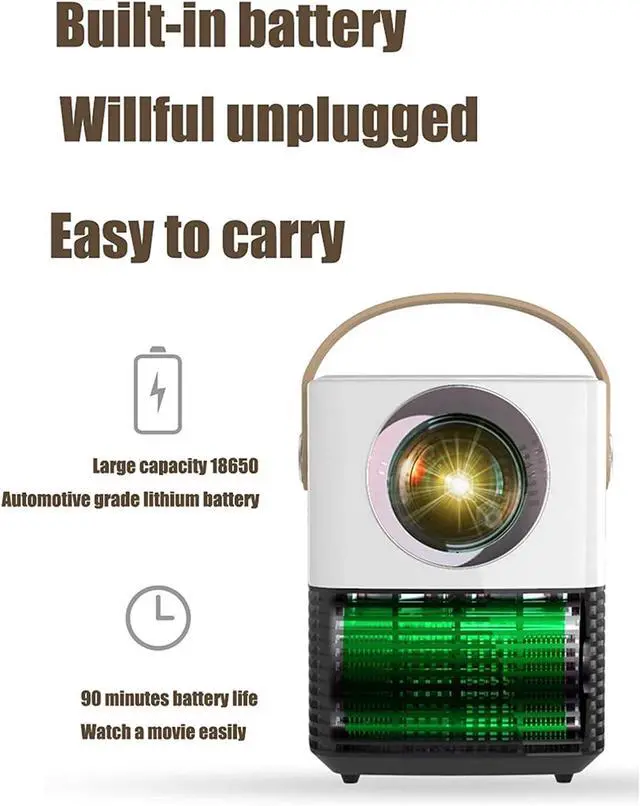 Alt view image 4 of 7 - Projector,100ANSI Lumen Video Projector 1080P HD Portable with ±15° 4D Zoom Keystone, 150''Display Dual Speakers 30000Hours Home