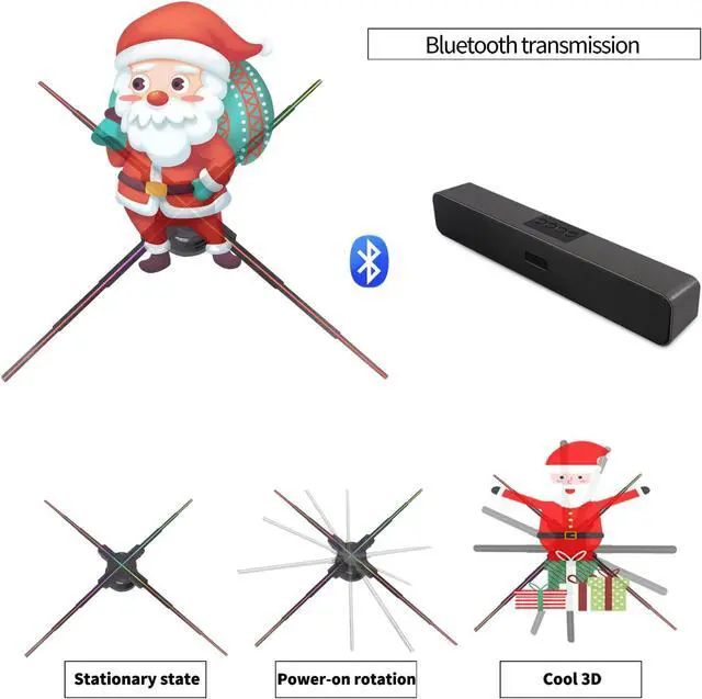 Alt view image 7 of 7 - 3DHologramFan 100cm and 52cm 3DHologram Projector HD LED ResolutionAdvertising Display with Remote and Bluetooth and WiFi,700 Video Library and for Business,Bar,Halloween Missyou 20.5 Inch