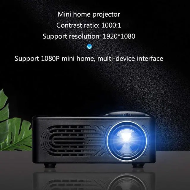 Alt view image 2 of 7 - Gaone Mini Projector, 1080P and 80'' Display Supported, Portable Movie Projector 20,000 Hrs Video Projector Built-in Speaker Compatible with Tv Stick, Ps4, Hdmi, Vga, Tf, Av and USB,Black