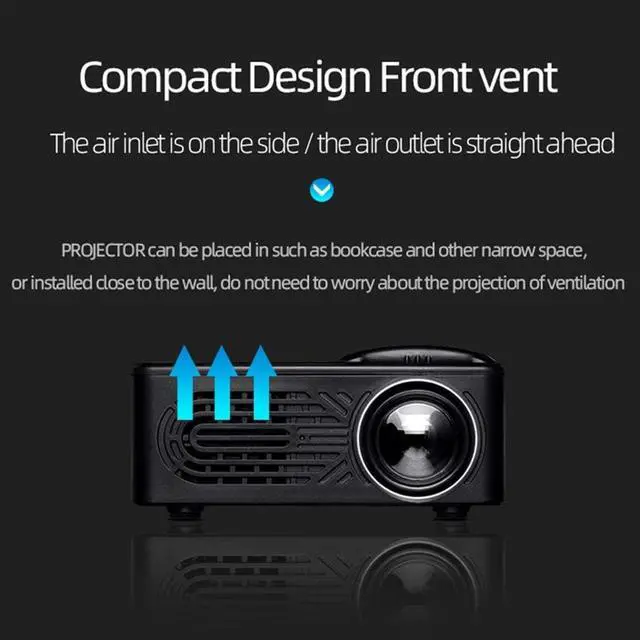Alt view image 5 of 7 - Gaone Mini Projector, 1080P and 80'' Display Supported, Portable Movie Projector 20,000 Hrs Video Projector Built-in Speaker Compatible with Tv Stick, Ps4, Hdmi, Vga, Tf, Av and USB,Black