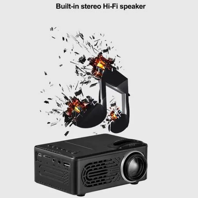 Alt view image 6 of 7 - Gaone Mini Projector, 1080P and 80'' Display Supported, Portable Movie Projector 20,000 Hrs Video Projector Built-in Speaker Compatible with Tv Stick, Ps4, Hdmi, Vga, Tf, Av and USB,Black