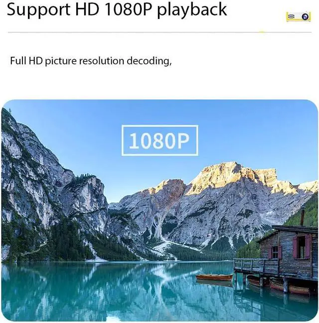Alt view image 3 of 7 - Portable Mini Projector, 1600 Lumens Built-In Speakers 1080P Supported Video Projector 30000 Hours Home Theater Compatible with USB/HDMI/TF/AV/VGA for Outdoor Entertainment And Home Theater,Black