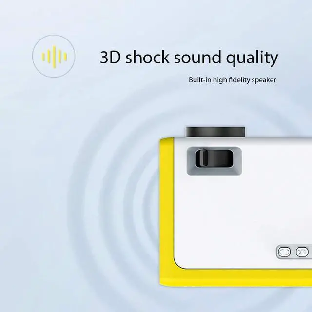 Alt view image 7 of 7 - Portable Mini Projector, 1600 Lumens Built-In Speakers 1080P Supported Video Projector 30000 Hours Home Theater Compatible with USB/HDMI/TF/AV/VGA for Outdoor Entertainment And Home Theater,Black