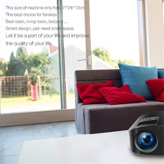 Alt view image 7 of 7 - Full HD Projector with 3600 Lux, Video Projector with 200" Projection Size, Support 1080P HDMI VGA AV USB