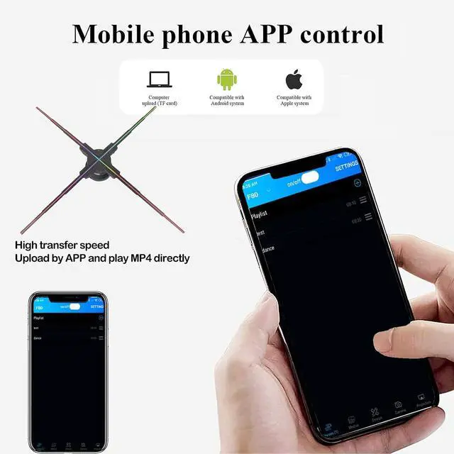 Alt view image 5 of 7 - 3DHologramFan 100cm and 52cm 3DHologram Projector HD LED ResolutionAdvertising Display with Remote and Bluetooth and WiFi,700 Video Library and for Business,Bar,Halloween Missyou 20.5 Inch