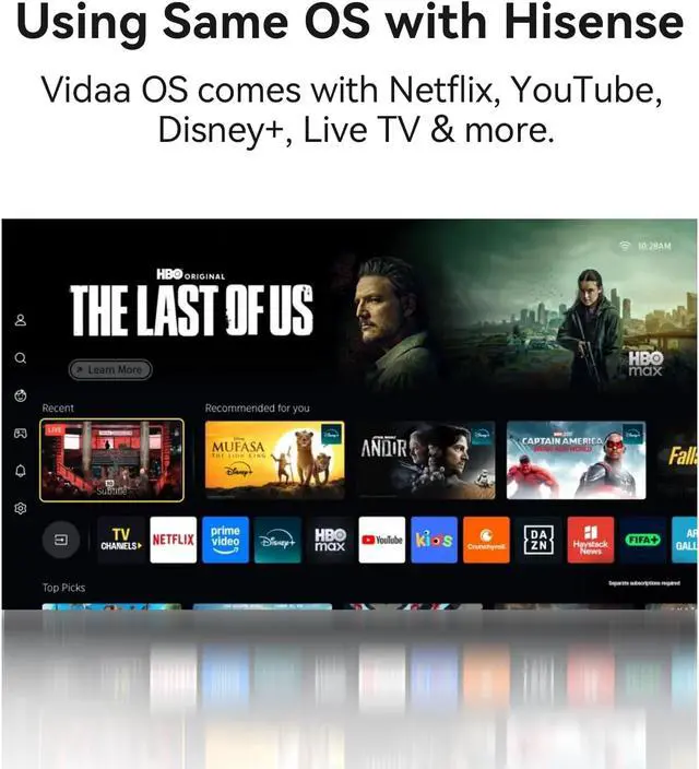 Alt view image 6 of 7 - OBE 1000 ANSI Lumens Projector with Wifi and Bluetooth, 4K Home Movie,Dolby