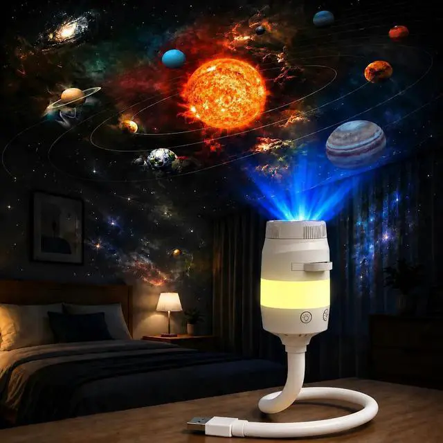 Main image of 2027 Upgraded 2-in-1 Galaxy Projector Night Light, Plug and Play Ultra-HD Star Projector with 13 Films, 10 Night Light Modes, Portable Ceiling Projector for Bedroom, Room, Car (USB)