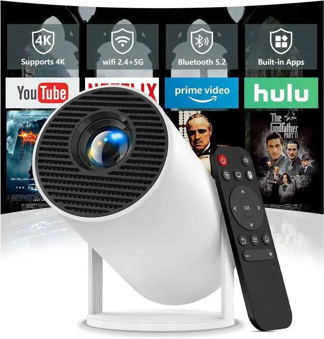 Main image of Mini Projector with WiFi and Bluetooth,4K Support Portable Projector