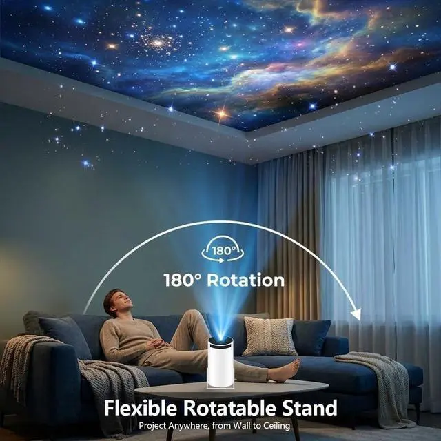 Alt view image 5 of 7 - Mini Projector with WiFi and Bluetooth,4K Support Portable Projector