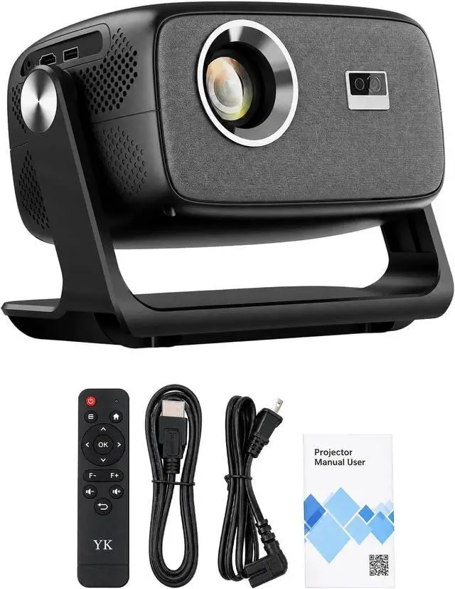Alt view image 4 of 7 - Smart Projector with WiFi and Bluetooth, Built-in Rotating Pan-tilt Mount