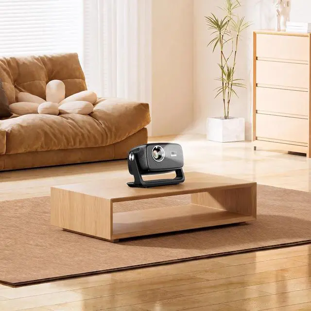 Alt view image 7 of 7 - Smart Projector with WiFi and Bluetooth, Built-in Rotating Pan-tilt Mount
