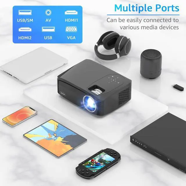 Alt view image 5 of 7 - Roconia 3500 ANSI LM Outdoor Projector with WiFi and Bluetooth, Native 1080P Full HD Movie Projector,High Brightness for Home Theater & Business, Compatible with iOS/Android/TV Stick/PS4/HDMI/USB/PPT