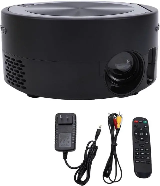 Alt view image 7 of 7 - Portable DVD Projector, Movie Projector with Built in DVD Player, 1080P Support, 20 to 100 Inch Short Throw, Dual 2W Speakers, for Home Bedroom Outdoor Use (US Plug)