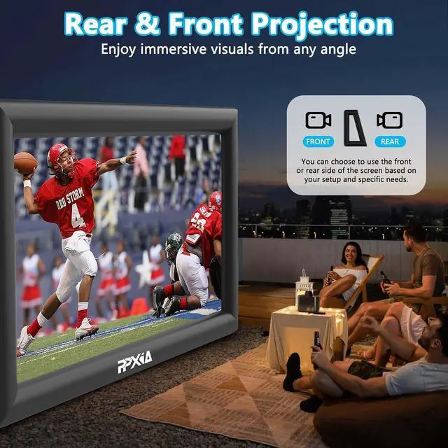 Alt view image 3 of 7 - Inflatable Movie Screen Outdoor Projector Screen for Outside 25ft, Large Blow Up Screens Front and Rear Projection with Air Blower, Best for Movie Nights Backyard Home Theater