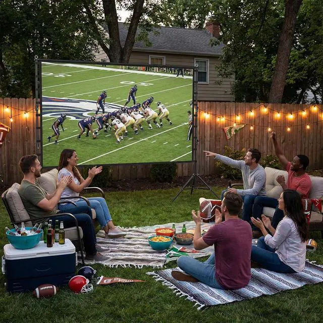 Alt view image 6 of 6 - Wootfairy 200inch Outdoor Projector Screen with Stand Portable Wrinkle-Free