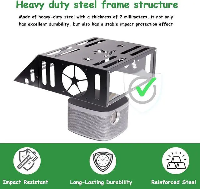 Alt view image 4 of 7 - Metal Golf Simulator Projector Cover - Floor Mounted Enclosure for LED Projectors with Cooling Fan - Durable Protection for Your Golf Simulation.Ideal Golf Gift