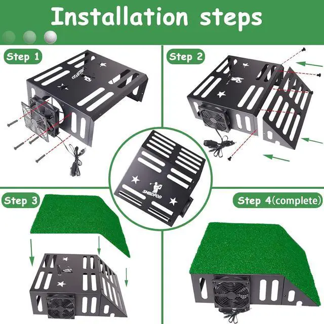 Alt view image 7 of 7 - Metal Golf Simulator Projector Cover - Floor Mounted Enclosure for LED Projectors with Cooling Fan - Durable Protection for Your Golf Simulation.Ideal Golf Gift