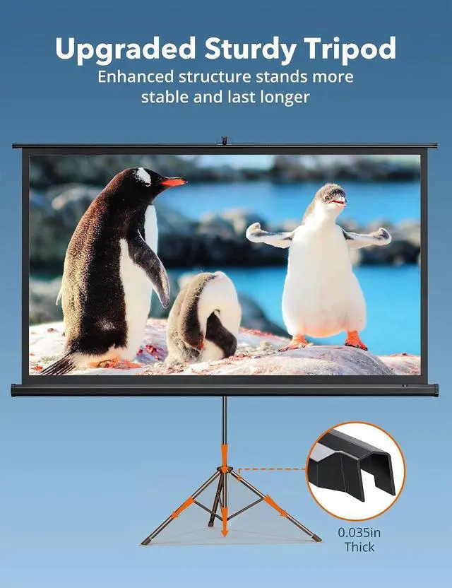 Alt view image 7 of 7 - ASTRASCREEN Portable, 92 Inch Projector Screen with Stand 16:9. Pantalla para Proyector. Outdoor Projector Screen, Led Film Screen for Projector Indoor and Home Theater