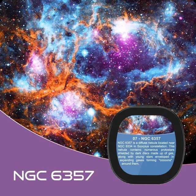 Alt view image 6 of 7 - Set of 6 Replaceable Galaxy Projector Discs for Samosvit Home Planetarium Galaxy Projector with Meteor Effect Projection disc Set (Thematic Nebulas 1/6) Galaxy Disc