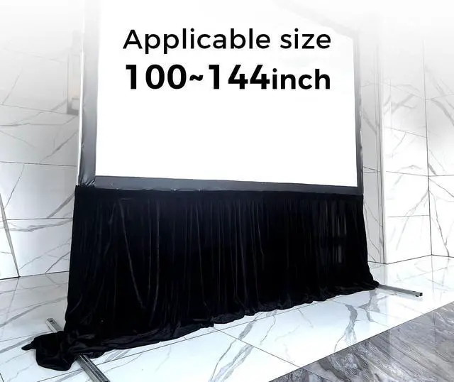 Alt view image 2 of 7 - SCREENPRO Black Fast Fold Projection Screen Skirt Covers Screen Legs, Wrinkle-Free, Fits 100"-144" Screens, Quick Install, Ideal for Conferences, Weddings & Large Events