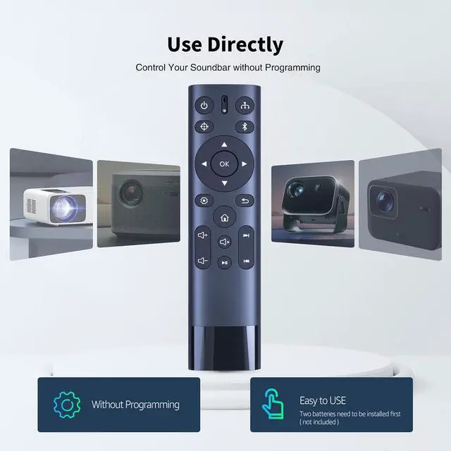 Alt view image 2 of 5 - Universal Replacement Remote for ViewSonic M1/M2/X Series Projectors (M1 Pro/M2e/X11/X2/TX10HD-4K) & Gen 2,VS18245 A-00010467,CDE3200-LModels